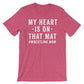 My Heart Is On That Mat Wrestling Mom Unisex Shirt-Wrestling Mom, Wrestling, Wrestler, Wrestling Fan, Wrestling T-Shirt, Wrestlers Mom Shirt