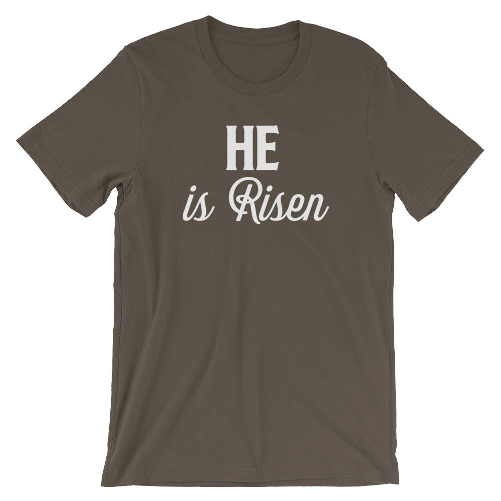 He Is Risen Unisex Shirt-Christian Shirts, Jesus Christian Tee, Pastor Gift, Pastor Shirt, Bible Verse Shirt, Easter Basket Gifts, Jesus Tee - Stag & Peach Co