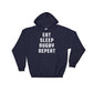 Eat Sleep Rugby Repeat Hoodie - Rugby Shirt, Rugby Gifts, Rugby League, Rugby Player, Rugby Team, Rugby Coach, Funny Rugby T-Shirt