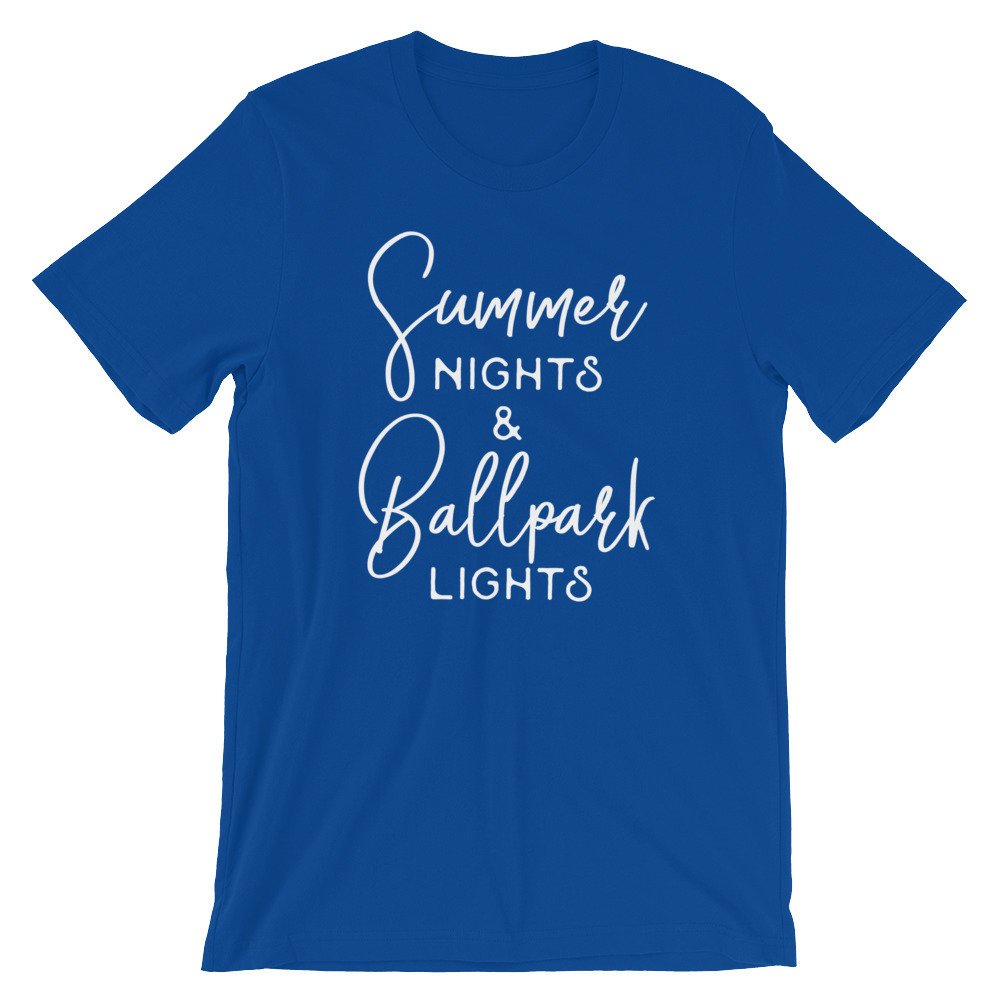 Summer Nights & Ballpark Lights Unisex Shirt - Baseball Shirt, Baseball, Baseball Mom Shirts, Baseball T Shirt, Game Day Shirt - Stag & Peach Co