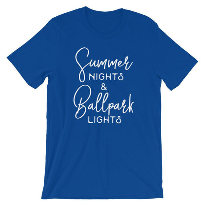 Summer Nights & Ballpark Lights Unisex Shirt - Baseball Shirt, Baseball, Baseball Mom Shirts, Baseball T Shirt, Game Day Shirt