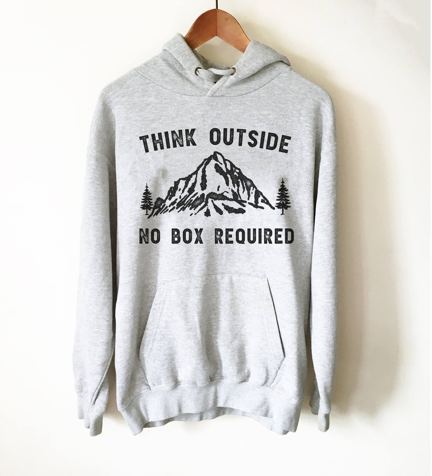 Think Outside, No Box Required Hoodie - Hiking Shirts women | Camping shirt | Adventure shirt | Mountain shirt | Nature lover gift