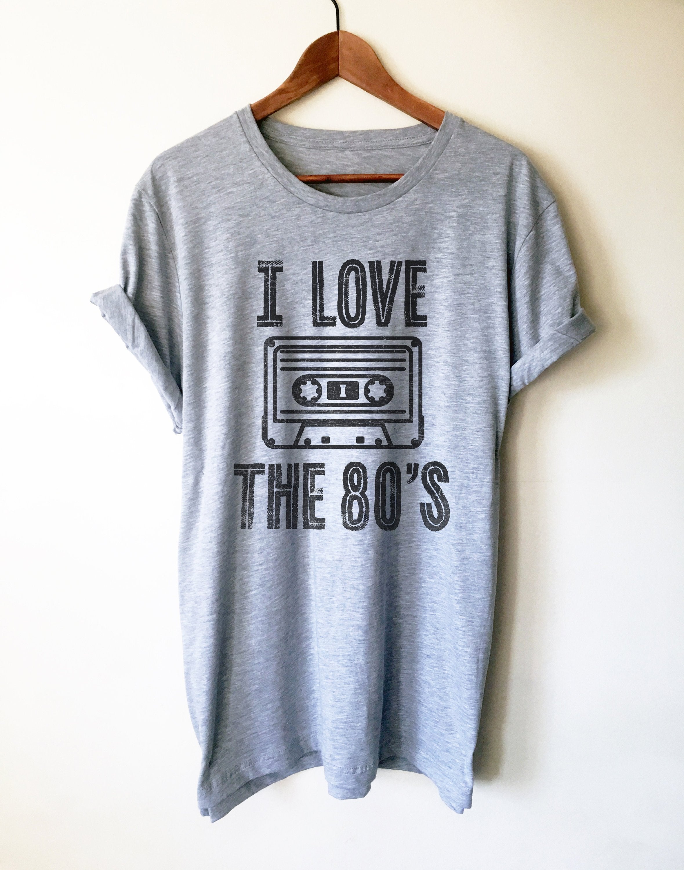 I Love The 80's Unisex Shirt - 80s T Shirt, Retro, DJ Shirt, 80s Clothing, Disk Jockey Gift, Vintage 80s T Shirt, Cassette Tape, 80s Music - Stag & Peach Co