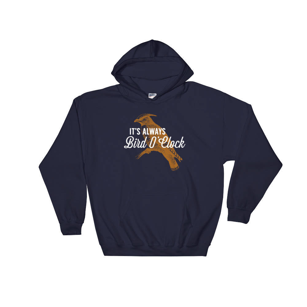 It's Always Bird O' Clock Unisex Hoodie - Bird watching shirt | Bird watching gift | Birding | Ornithology | Bird lover gift | Bird shirt