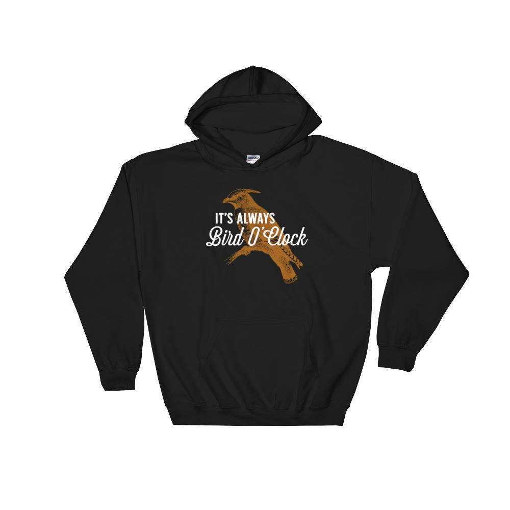 It's Always Bird O' Clock Unisex Hoodie - Bird watching shirt | Bird watching gift | Birding | Ornithology | Bird lover gift | Bird shirt