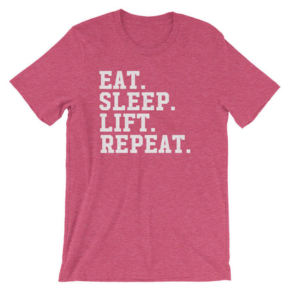 Eat Sleep Lift Repeat Unisex Shirt - Gym shirt, Workout shirt, Deadlift shirt, Booty day, Weightlifting shirt, Bodybuilding, Powerlifting