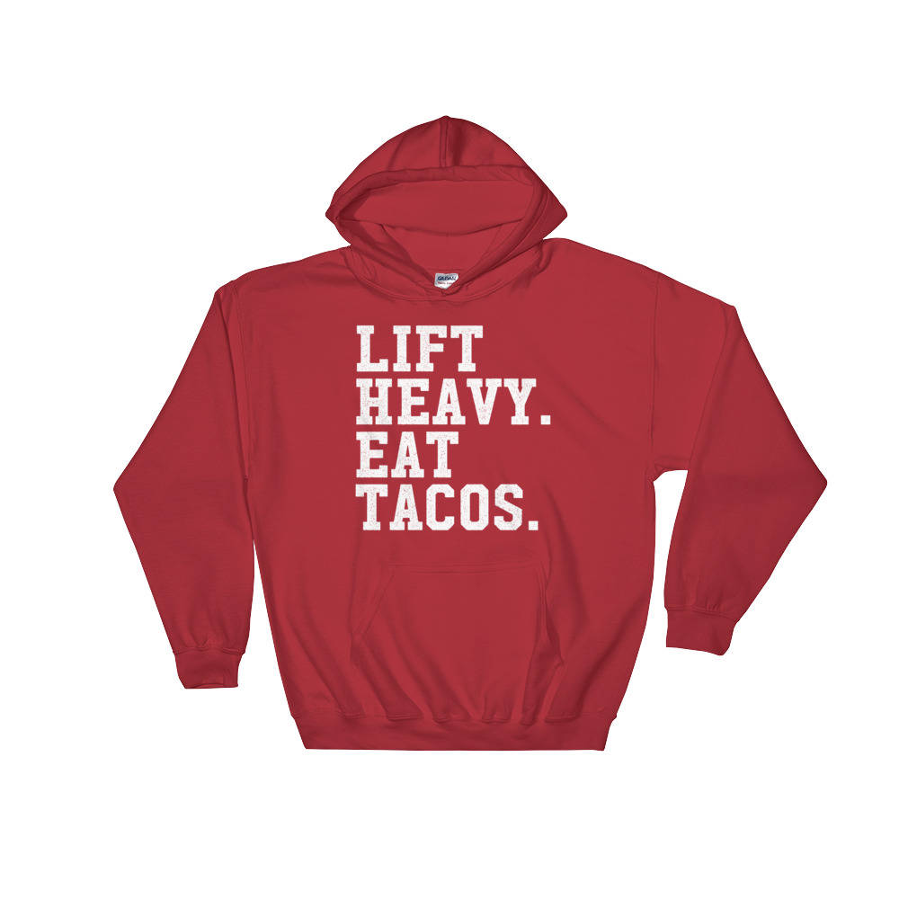 Lift Heavy Eat Tacos Hoodie - Taco shirt, Funny taco shirt, Fitness taco shirt, Taco shirts, Workout shirt, Gym Shirt - Stag & Peach Co