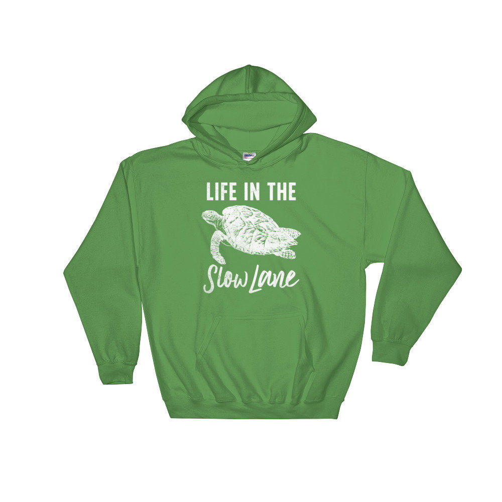 Life In The Slow Lane Hoodie - Turtle Shirt, Sea Turtle, Sea Turtle Gifts, Turtle Lover, Marine Biologist Gift, Nap Shirt, Lazy Shirt - Stag & Peach Co