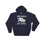 Keep Calm & Love Turtles Hoodie - Turtle Shirt, Sea Turtle, Sea Turtle Gifts, Turtle Lover, Marine Biologist Gift, Activist Shirt, Marine - Stag & Peach Co