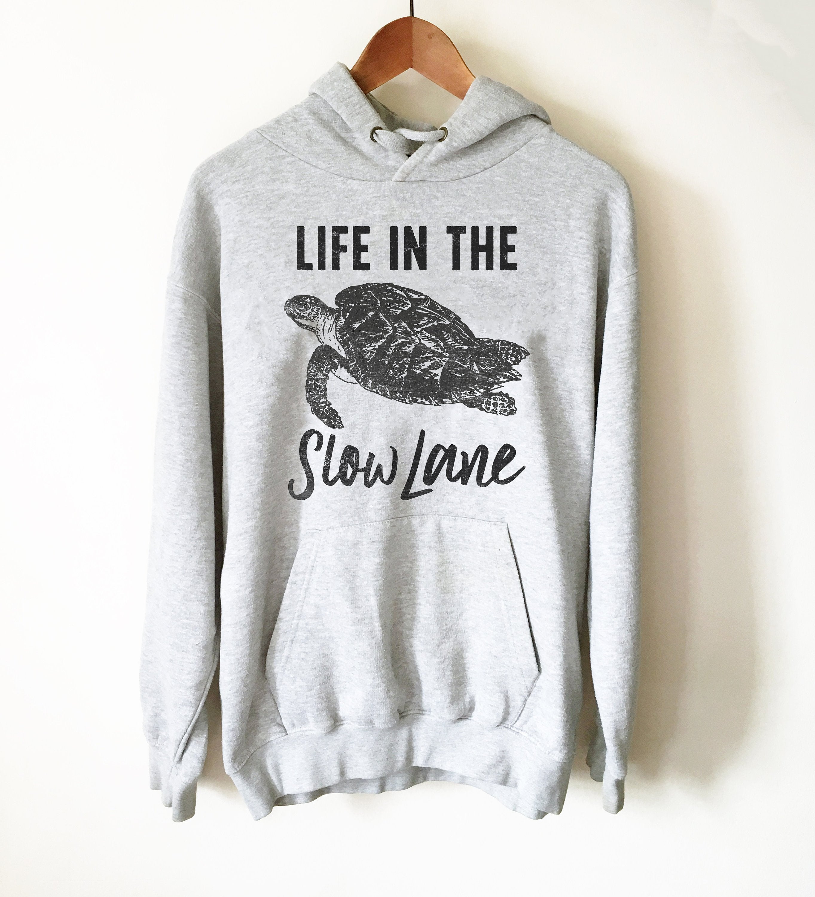 Life In The Slow Lane Hoodie - Turtle Shirt, Sea Turtle, Sea Turtle Gifts, Turtle Lover, Marine Biologist Gift, Nap Shirt, Lazy Shirt - Stag & Peach Co