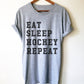 Eat Sleep Hockey Repeat Unisex Shirt - Hockey shirt | Hockey mom | Hockey gifts | Field hockey | Hockey coach gifts