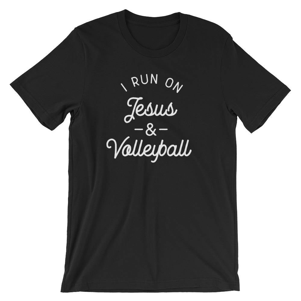 I Run On Jesus & Volleyball Unisex Shirt- Volleyball shirt, Volleyball Gift, Volleyball Player, Jesus Shirt, Christian Shirt, Easter Gift