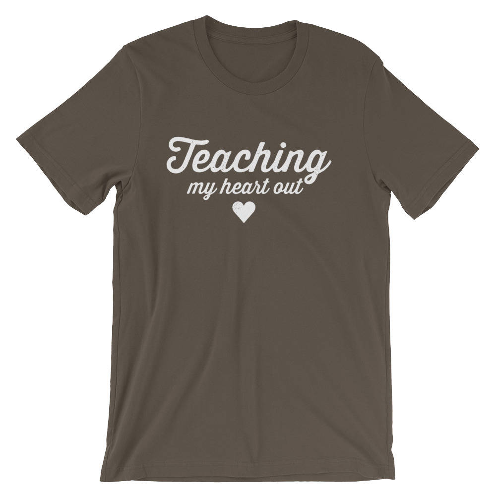 Teaching My Heart Out Unisex Shirt- Teacher Shirts, Teacher Shirt, Teacher Appreciation, Math Teacher Tee, Funny Teacher Shirts, Teacher Tee
