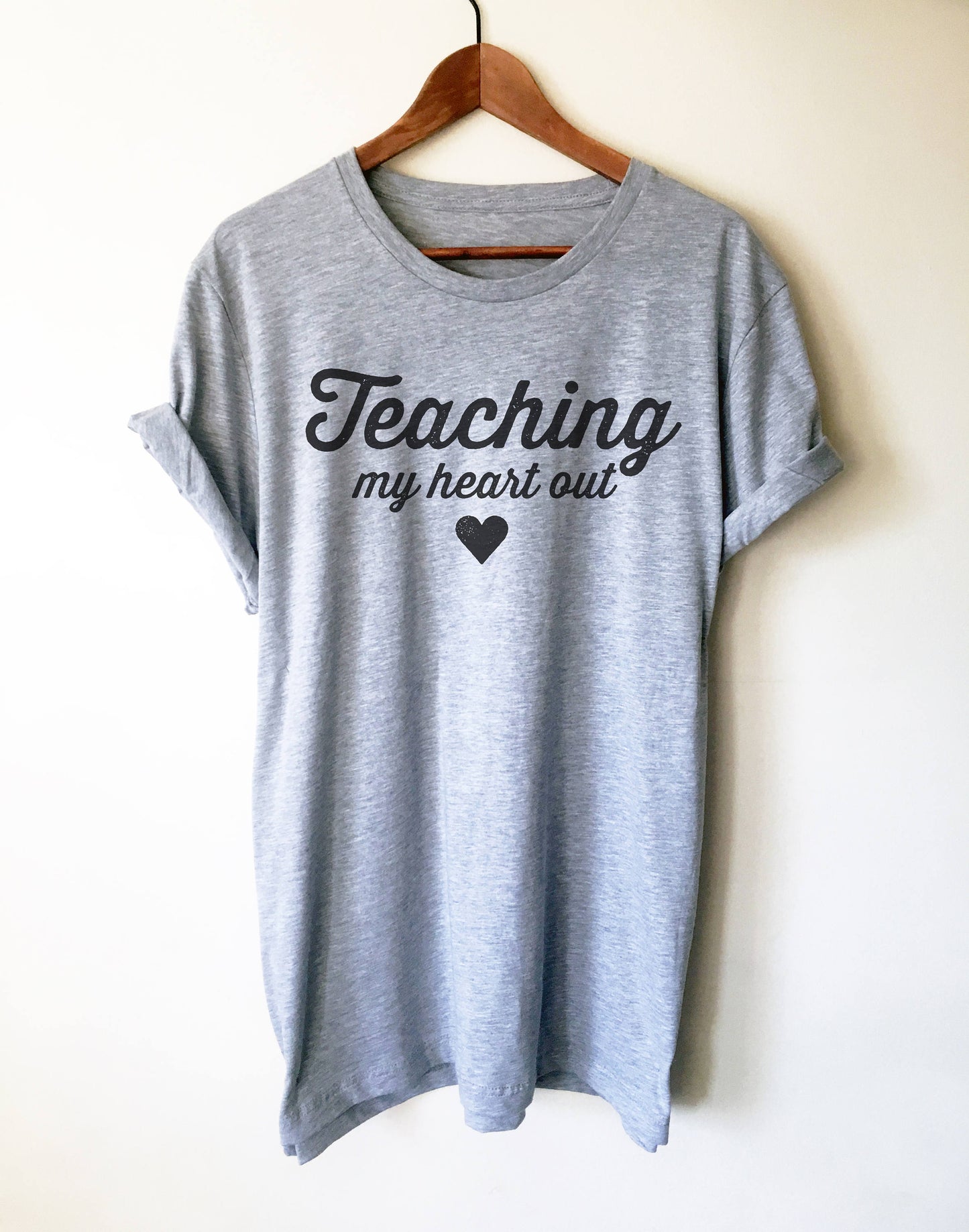 Teaching My Heart Out Unisex Shirt- Teacher Shirts, Teacher Shirt, Teacher Appreciation, Math Teacher Tee, Funny Teacher Shirts, Teacher Tee
