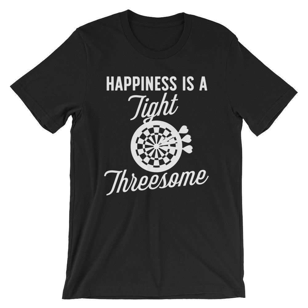 Happiness Is A Tight Threesome Unisex Shirt - Darts Shirt, Dart Shirt, Darts, Sports Shirt, Championship Shirt, Team Tshirts, Bullseye Shirt - Stag & Peach Co