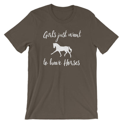 Girls Just Want To Have Horses Unisex Shirt-Horse Lover Gift, Country Shirt, Horse Lover, Cowgirl Shirts, Equestrian Gift, Horse Racing Gift