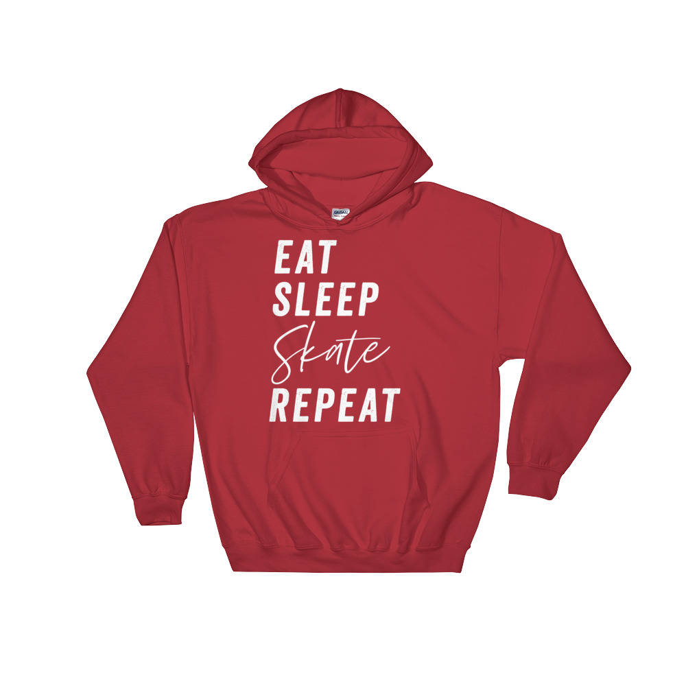 Eat Sleep Skate Repeat Hoodie - Roller Skates, Roller Skate Shirt, Skateboard Shirt, Skate Shirt, Skater Shirt, Ice Skating Shirt