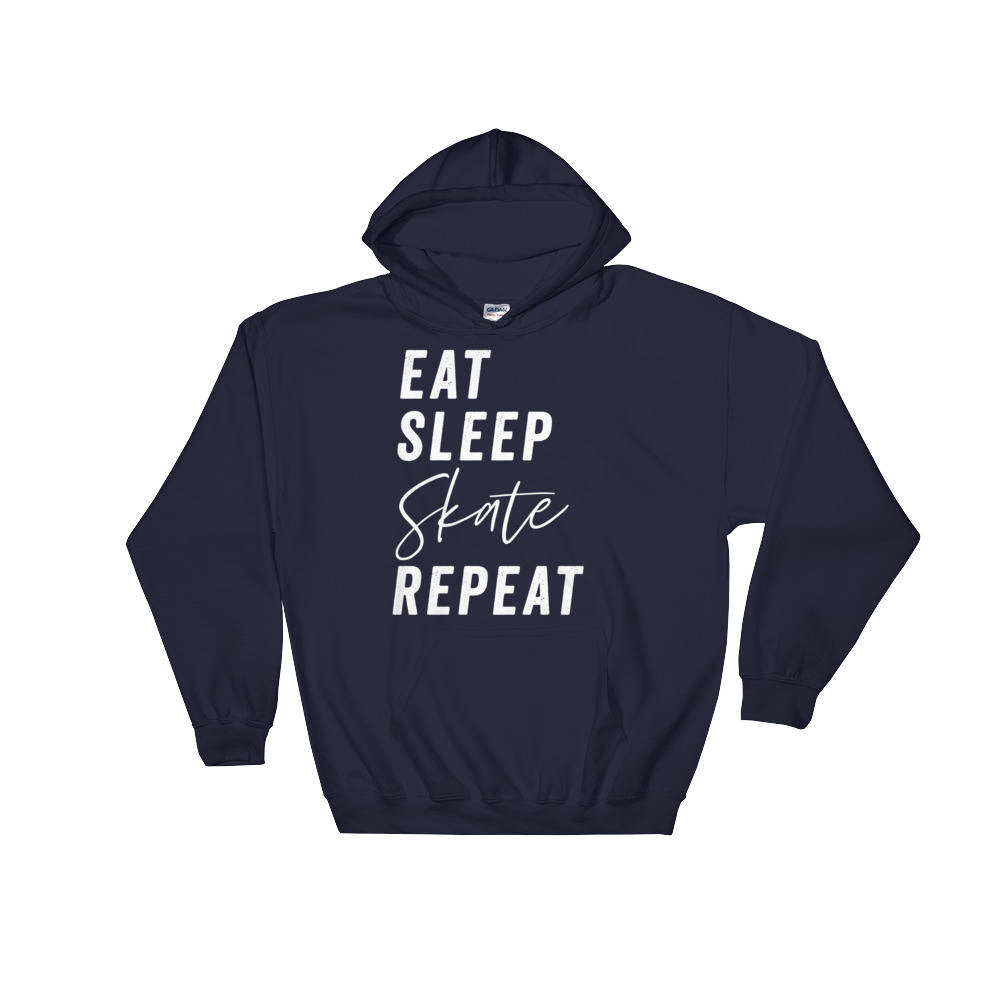 Eat Sleep Skate Repeat Hoodie - Roller Skates, Roller Skate Shirt, Skateboard Shirt, Skate Shirt, Skater Shirt, Ice Skating Shirt - Stag & Peach Co