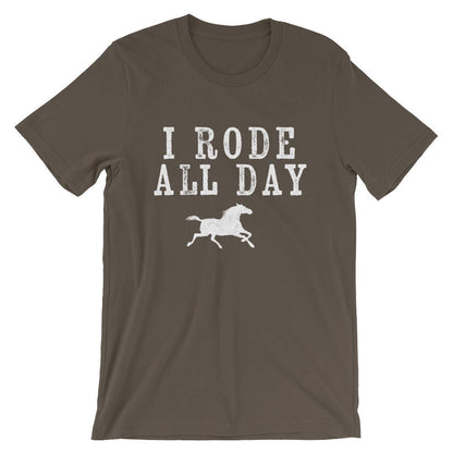 I Rode All Day Unisex Shirt-  Rodeo Shirt, Cowgirl Shirts, Horse Lover, Horse Racing Gift, Equestrian Gifts, Ranch Shirt, Horse Riding Shirt