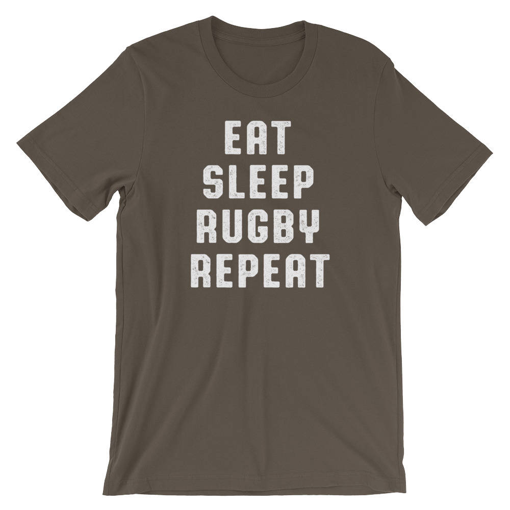 Eat Sleep Rugby Repeat Unisex Shirt - Rugby Shirt, Rugby Gifts, Rugby League, Rugby Player, Rugby Team, Rugby Coach, Funny Rugby T-Shirt - Stag & Peach Co