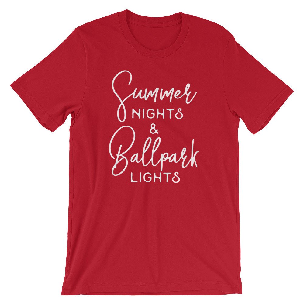 Summer Nights & Ballpark Lights Unisex Shirt - Baseball Shirt, Baseball, Baseball Mom Shirts, Baseball T Shirt, Game Day Shirt