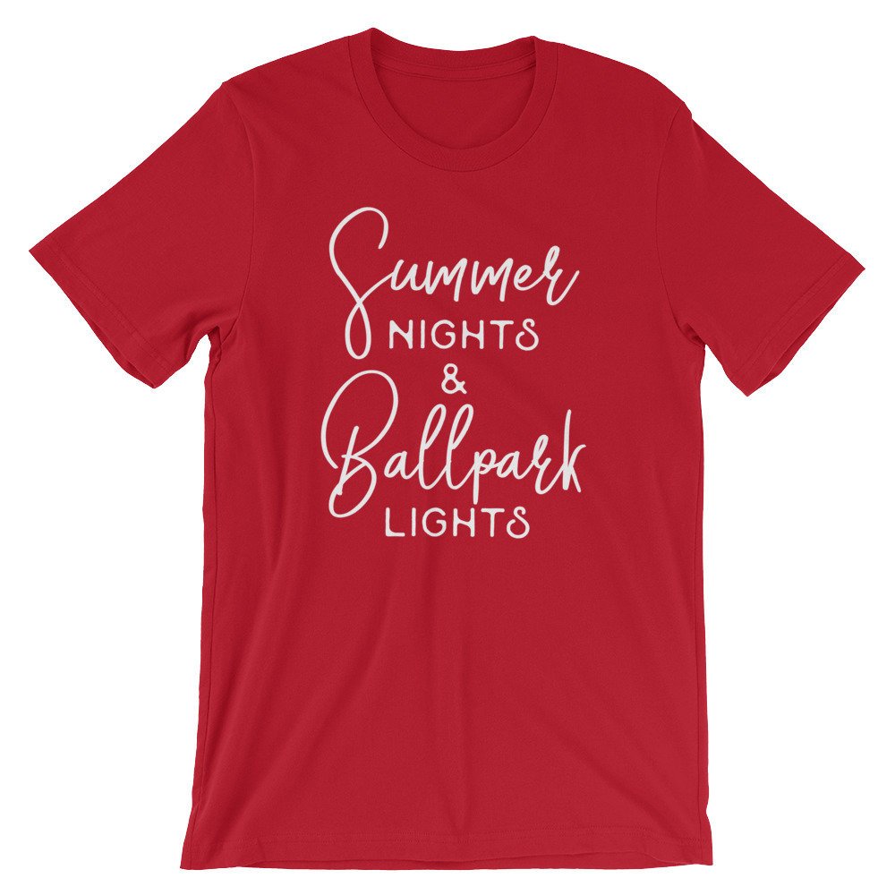 Summer Nights & Ballpark Lights Unisex Shirt - Baseball Shirt, Baseball, Baseball Mom Shirts, Baseball T Shirt, Game Day Shirt - Stag & Peach Co