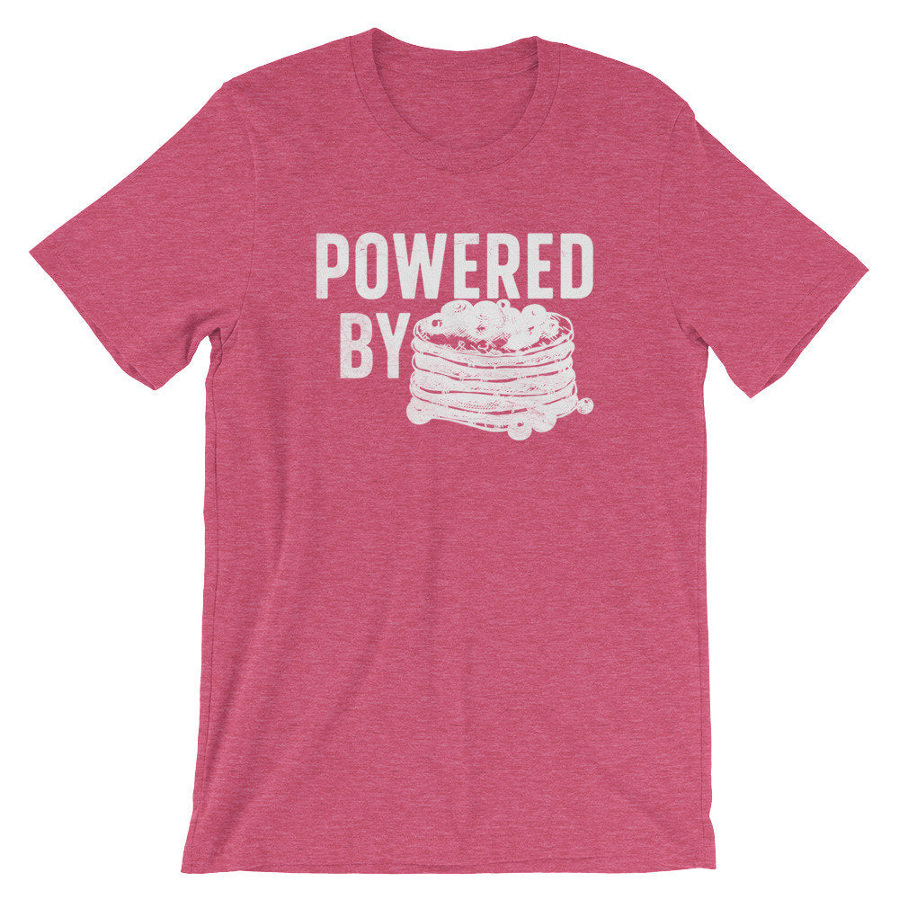 Powered By Pancakes Unisex Shirt - Pancake Shirt, Foodie Gift, Food TShirt, Food Lover Gift, Foodie Shirt, Brunch Shirt