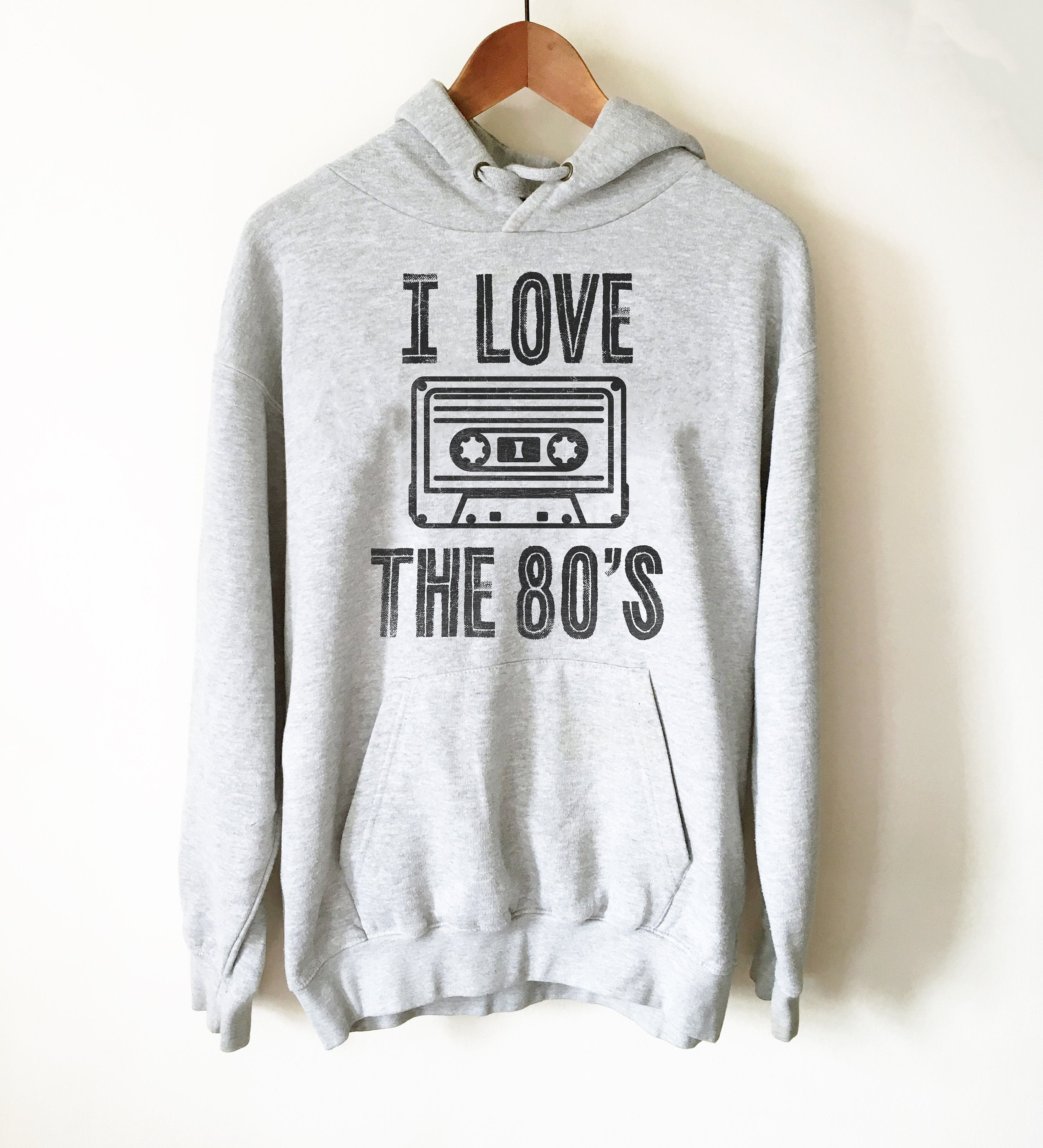 I Love The 80's Hoodie - 80s T Shirt, Retro, DJ Shirt, 80s Clothing, Disk Jockey Gift, Vintage 80s T Shirt, Cassette Tape, 80s Music Shirt - Stag & Peach Co