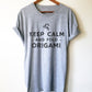 Keep Calm & Fold Origami Unisex Shirt - Origami Shirt, Origami Gift, Crafts Shirt, Craft Gift, Art Shirt, Geometric Shirt, Art Teacher Shirt