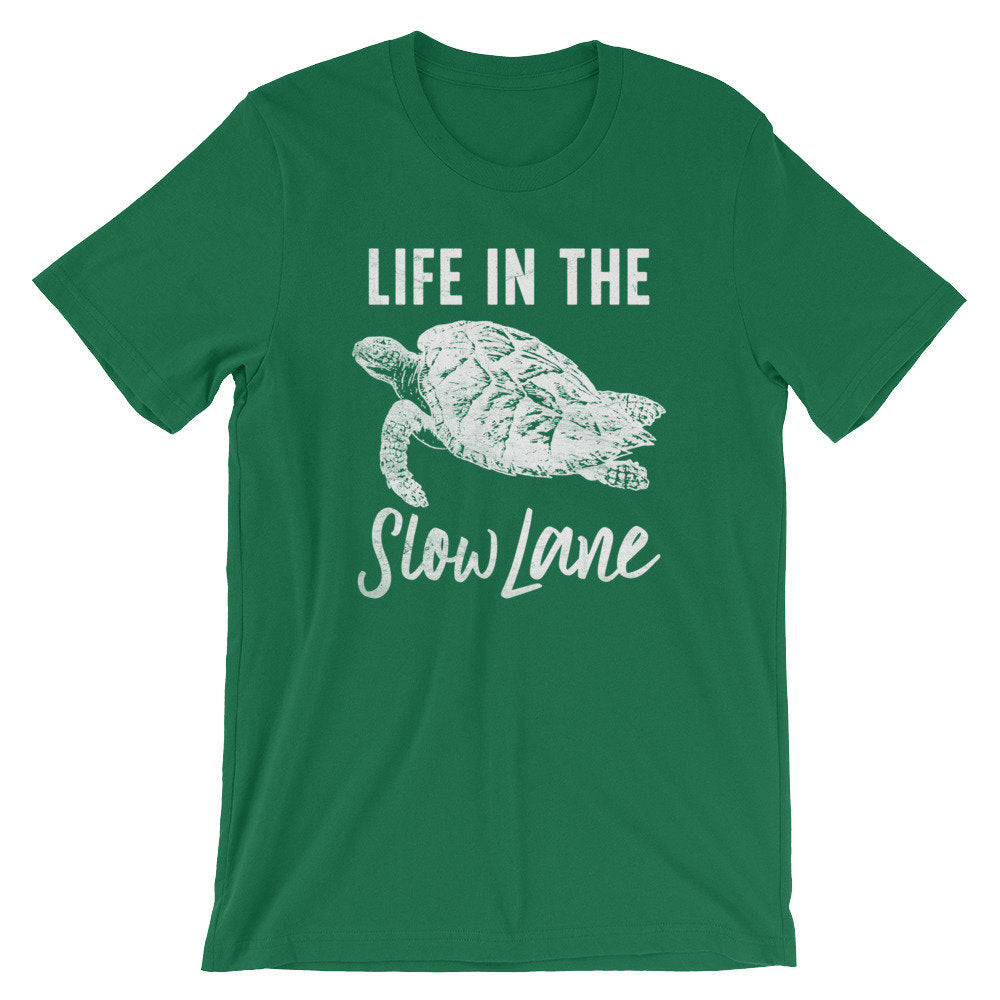 Life In The Slow Lane Unisex Shirt - Turtle Shirt, Sea Turtle, Sea Turtle Gifts, Turtle Lover, Marine Biologist Gift, Nap Shirt, Lazy Shirt - Stag & Peach Co