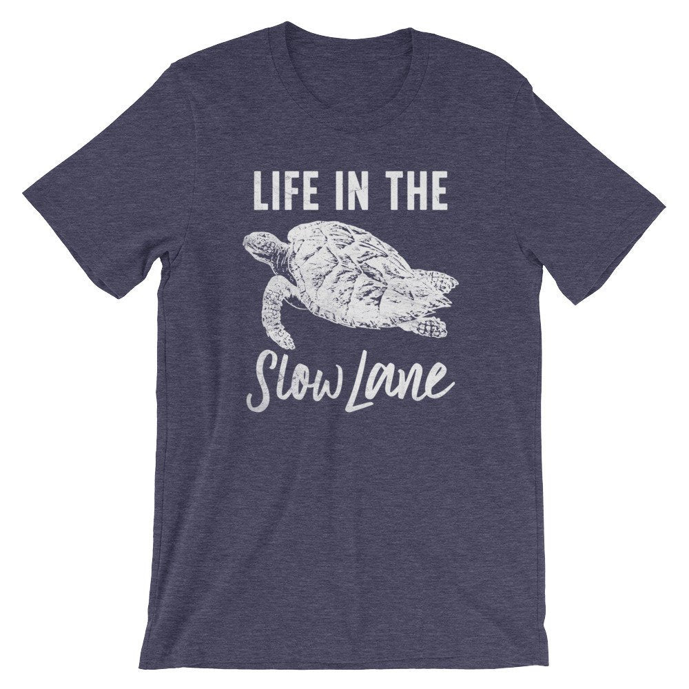 Life In The Slow Lane Unisex Shirt - Turtle Shirt, Sea Turtle, Sea Turtle Gifts, Turtle Lover, Marine Biologist Gift, Nap Shirt, Lazy Shirt - Stag & Peach Co
