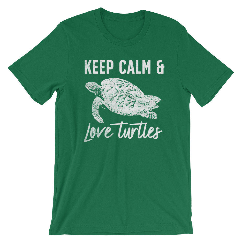 Keep Calm & Love Turtles Unisex Shirt - Turtle Shirt, Sea Turtle, Sea Turtle Gifts, Turtle Lover, Marine Biologist Gift, Activist Shirt - Stag & Peach Co