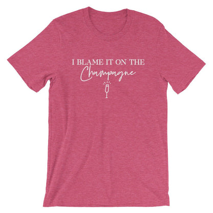 I Blame It On The Champagne Unisex Shirt - Champagne Shirt, Drunk Shirt, Bride Shirt, Bridal Shower Gift, Wine Shirt, Bachelorette Party
