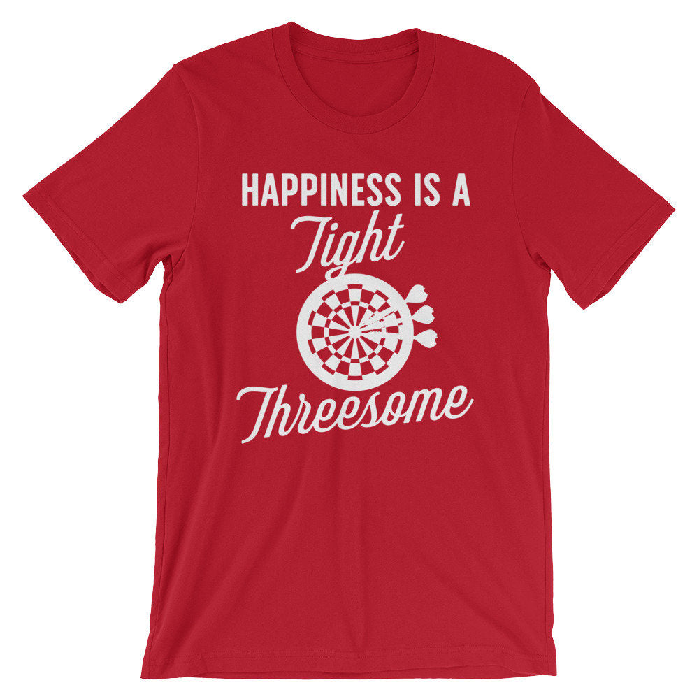 Happiness Is A Tight Threesome Unisex Shirt - Darts Shirt, Dart Shirt, Darts, Sports Shirt, Championship Shirt, Team Tshirts, Bullseye Shirt - Stag & Peach Co