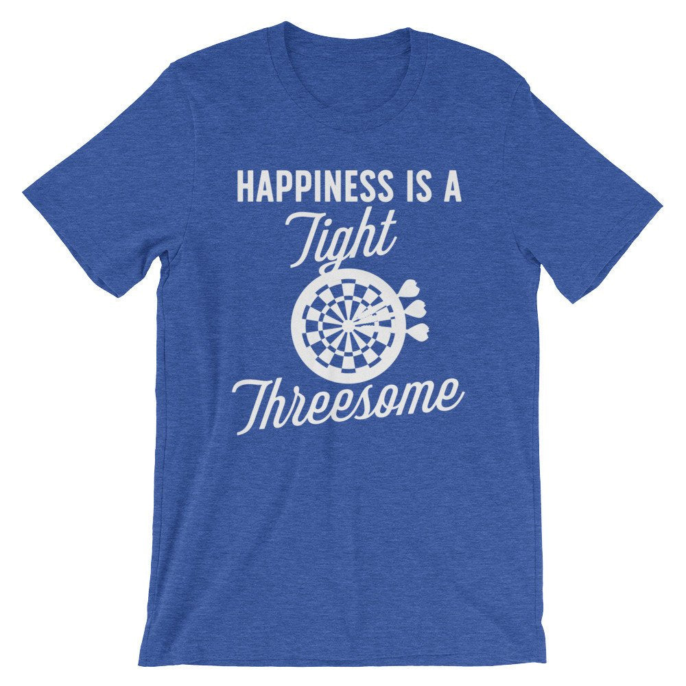 Happiness Is A Tight Threesome Unisex Shirt - Darts Shirt, Dart Shirt, Darts, Sports Shirt, Championship Shirt, Team Tshirts, Bullseye Shirt - Stag & Peach Co