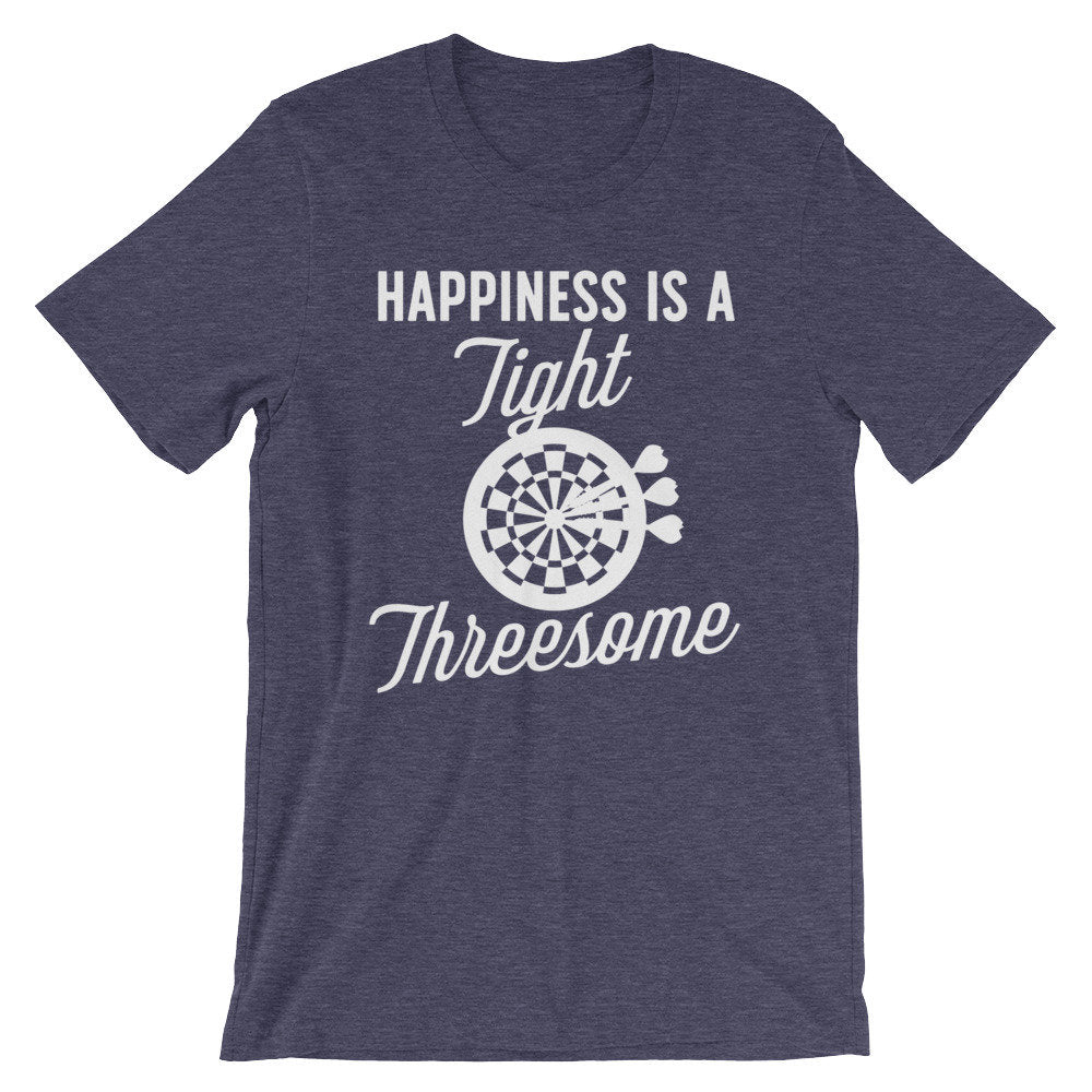 Happiness Is A Tight Threesome Unisex Shirt - Darts Shirt, Dart Shirt, Darts, Sports Shirt, Championship Shirt, Team Tshirts, Bullseye Shirt - Stag & Peach Co