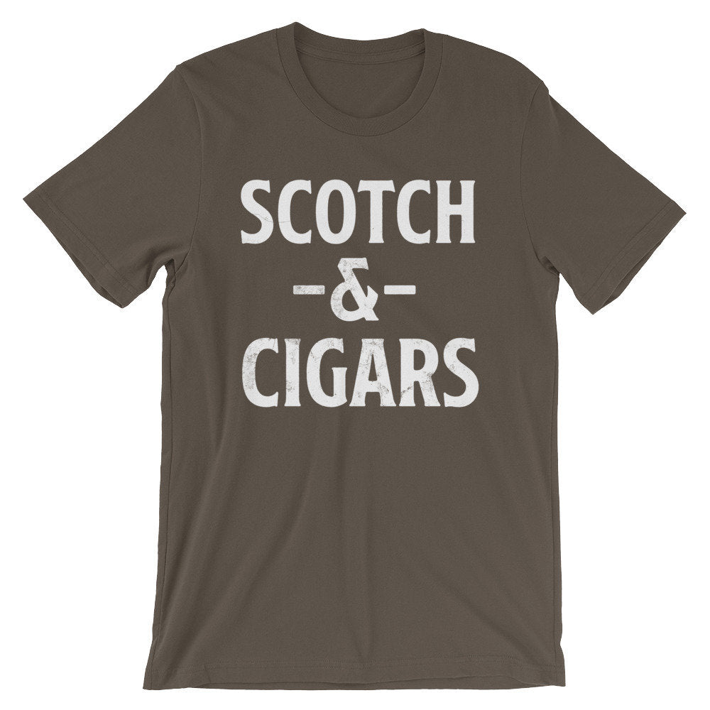 Scotch  & Cigars Unisex Shirt - Cigar Shirt, Cigar Lover Gift, Unique Cigar Gifts, Dad Shirt, Husband Shirt, Whiskey Gift, Fathers Day Shirt