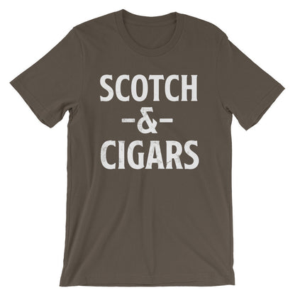 Scotch  & Cigars Unisex Shirt - Cigar Shirt, Cigar Lover Gift, Unique Cigar Gifts, Dad Shirt, Husband Shirt, Whiskey Gift, Fathers Day Shirt