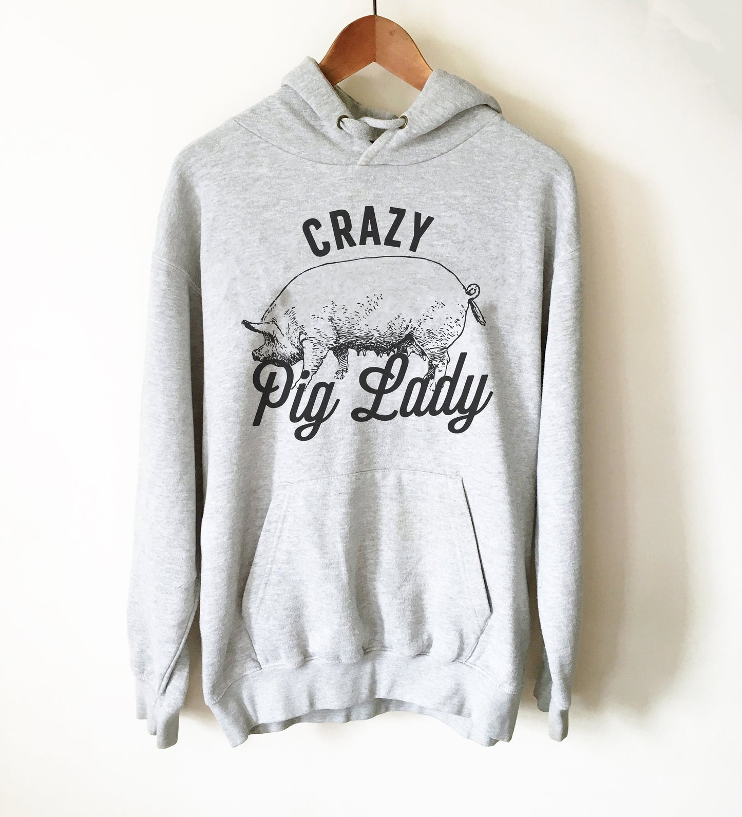 Crazy Pig Lady Hoodie - Pig