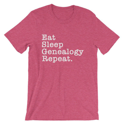 Eat Sleep Genealogy Repeat Unisex Shirt - Genealogy Shirt, Genealogy Gift, Genealogist Shirt, Genealogist Gift, Family Tree, Research Shirt