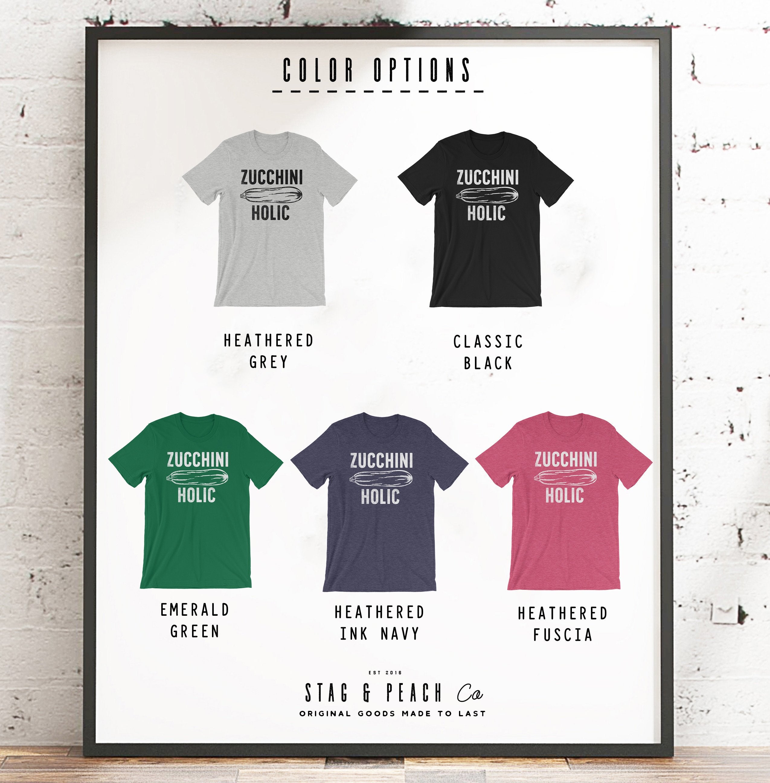 Zucchini Holic Unisex Shirt - Vegan Shirt, Vegetarian Shirt, Vegetable TShirt, Vegan Gift, Vegetarian Gift, Gardening Shirt - Stag & Peach Co