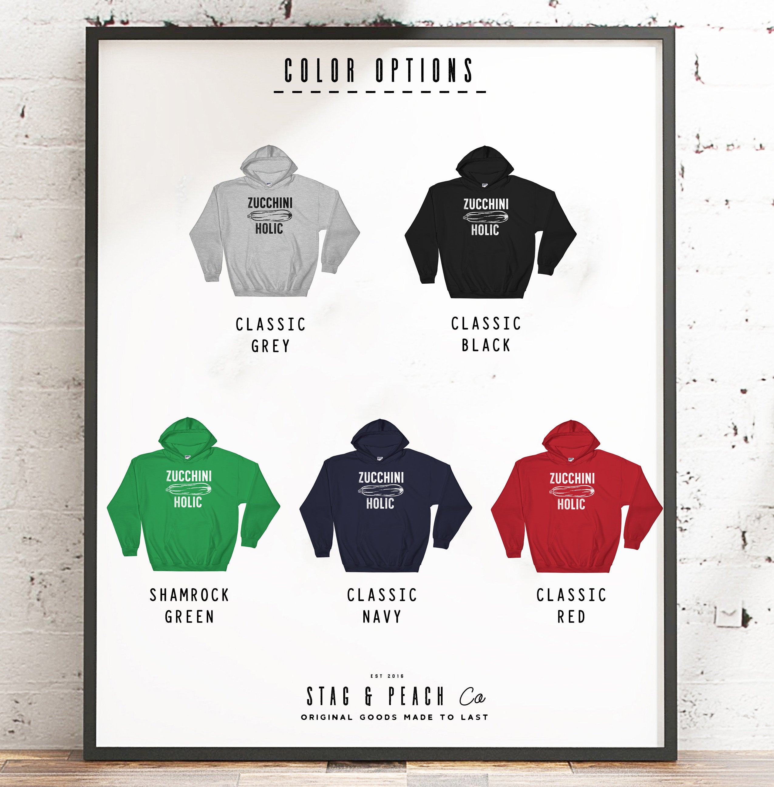 Zucchini Holic Hoodie - Vegan Shirt, Vegetarian Shirt, Vegetable TShirt, Vegan Gift, Vegetarian Gift, Gardening Shirt - Stag & Peach Co
