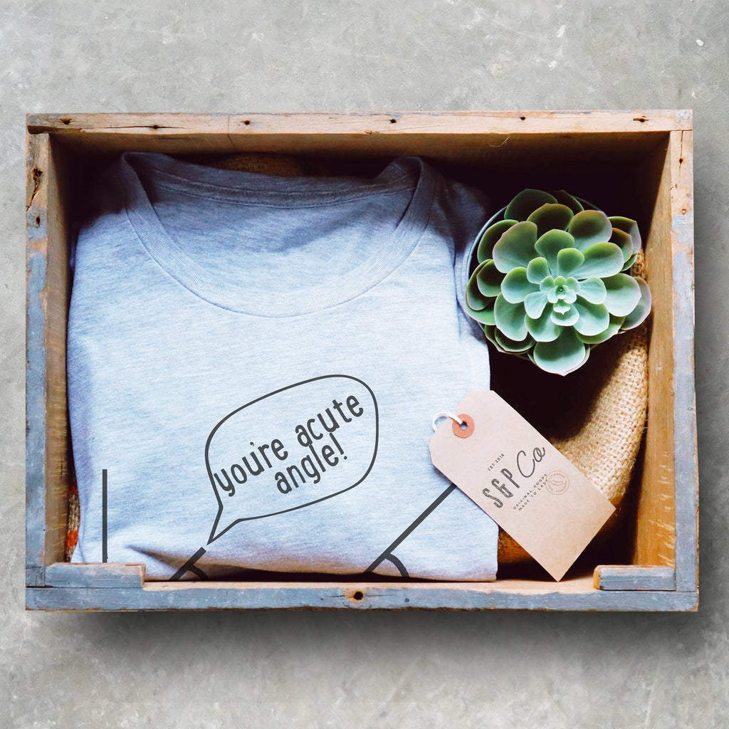 You're Acute Angle Unisex Shirt - Math Funny T-Shirt, Funny Math Shirt, Math Geek Shirts, Math Teacher Tee, Mathematics, Math Shirt, Pi Day - Stag & Peach Co