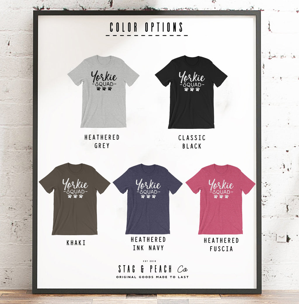 Yorkie Squad Unisex Shirt - Yorkie Shirt, Yorkie Gifts, Yorkie Print, Yorkshire Terrier Gift, Yorkshire Terrier Shirt, Yorkie Owner - Stag & Peach Co