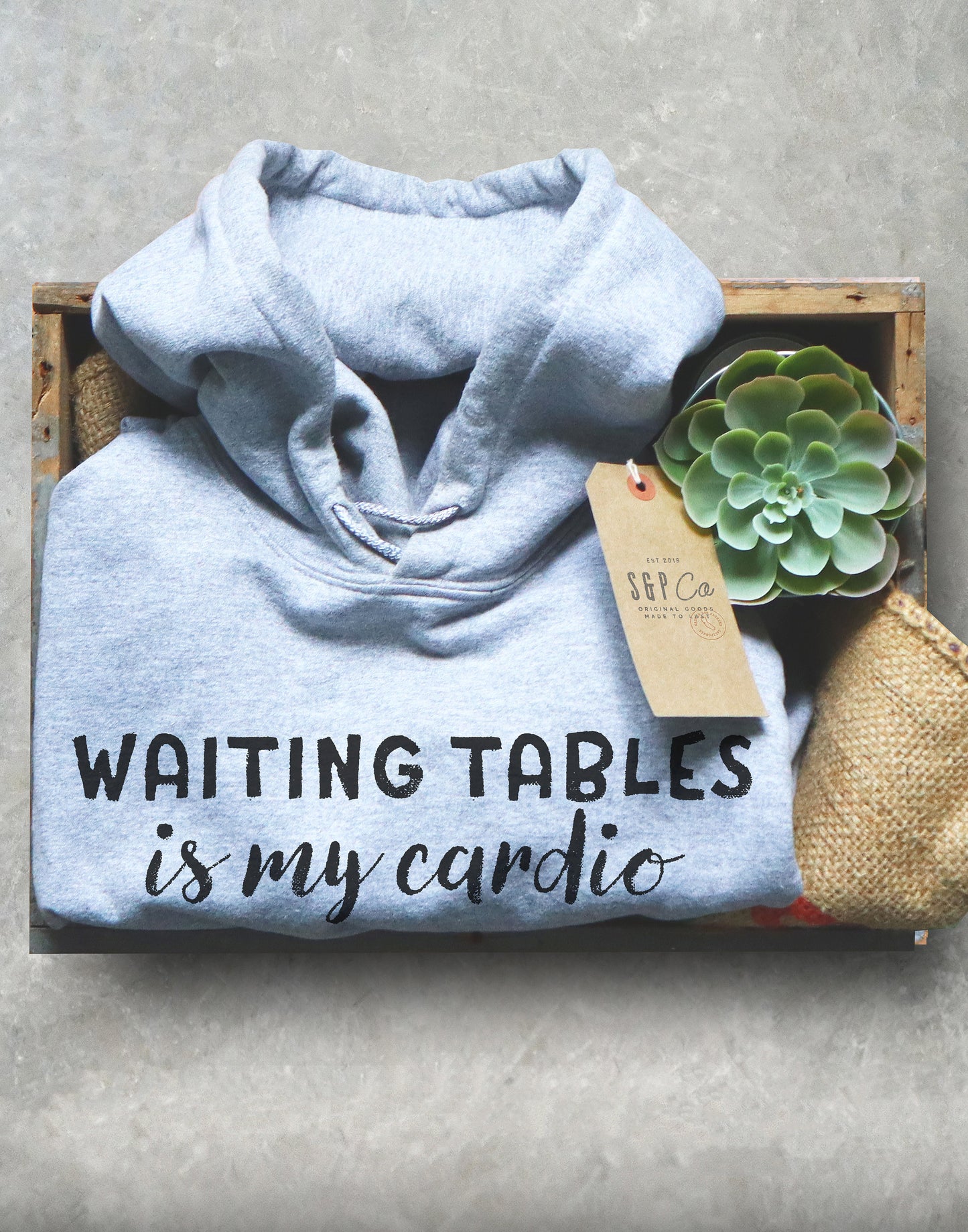 Waiting Tables Is My Cardio Hoodie - Waitress Shirt, Waitress Gift, Waiter Shirt, Gift For Waitress, Bartender Shirt, Bartending Shirt