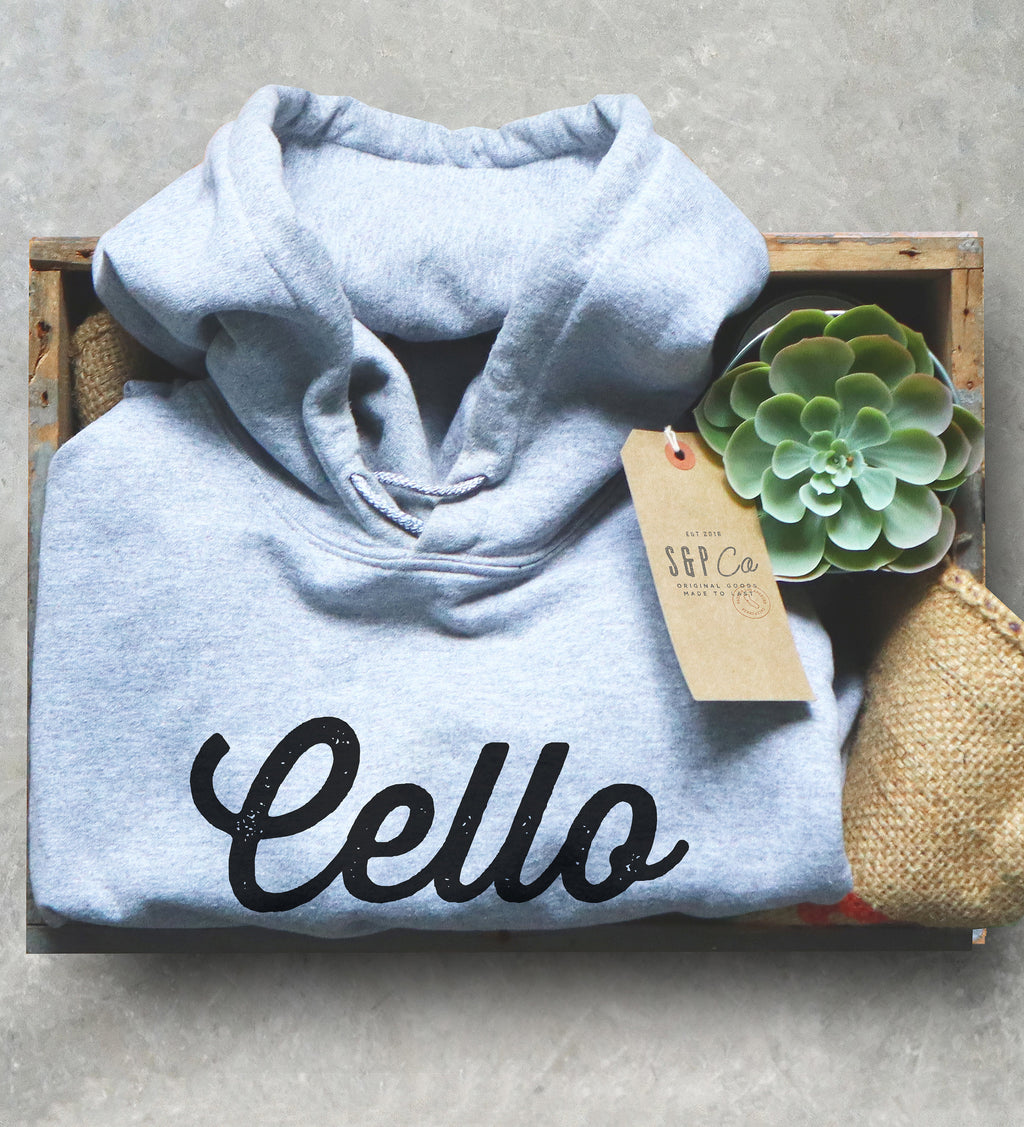 Cello Because Violinists Need Heroes Too Hoodie - Cello Shirt, Cello Hoodie, Cellist Shirt, Musician Gift, Music Shirt, Music Teacher Gift - Stag & Peach Co