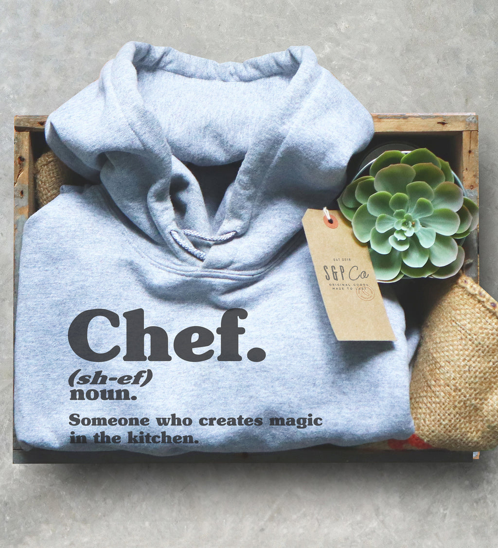 Chef Dictionary Definition Hoodie - Chef shirt, Chef gift, Cooking shirt, Foodie shirt, Cooking gift, Culinary gifts, Food shirt, Sous chef - Stag & Peach Co