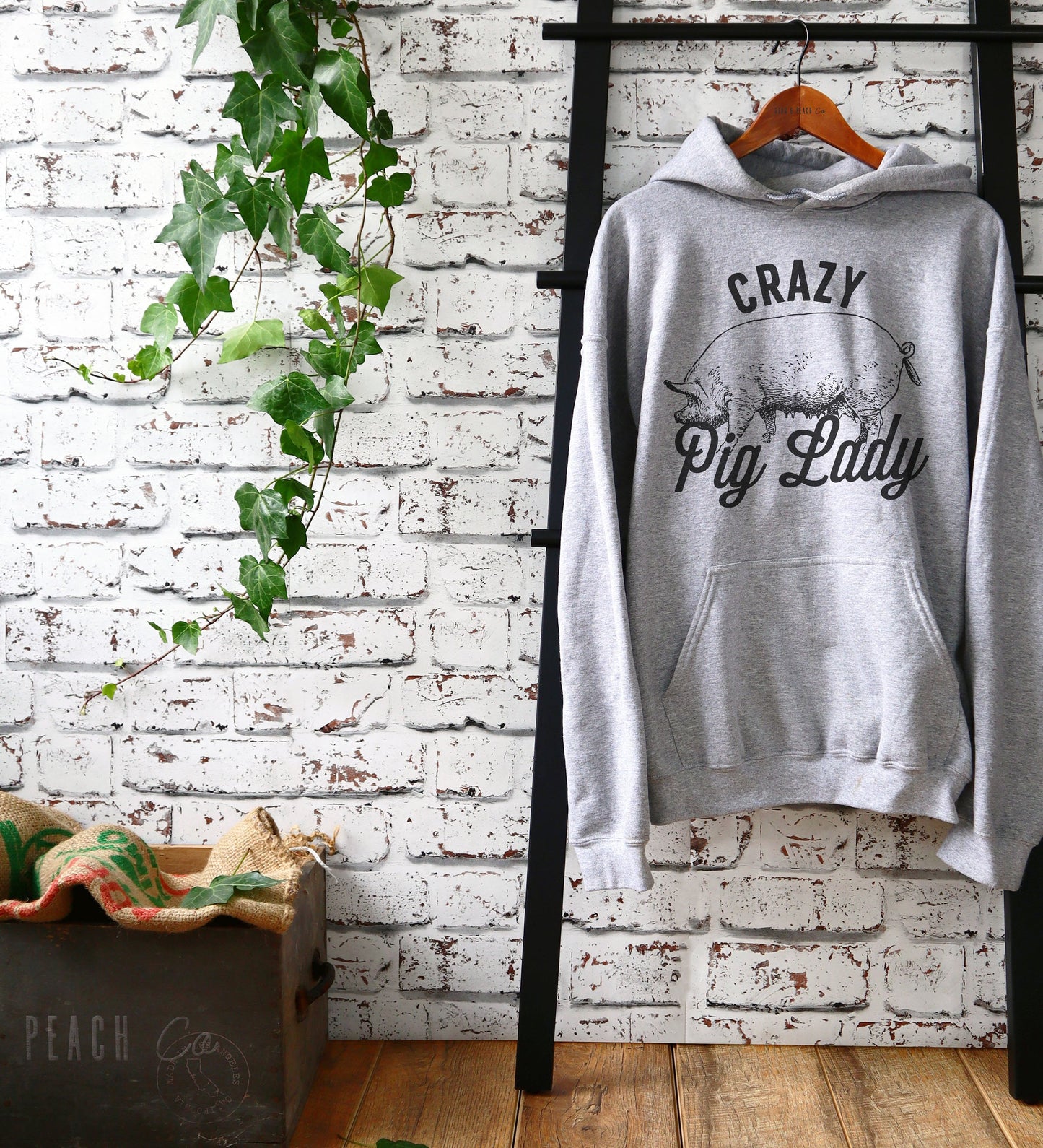 Crazy Pig Lady Hoodie - Pig