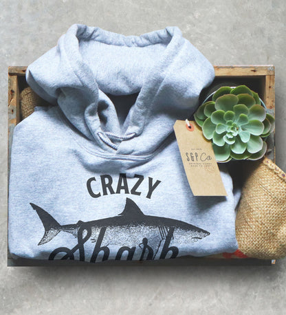 Crazy Shark Lady Hoodie - Shark Shirt, Shark Gift, Shark Birthday, Shark Week Shirt, Sea Life Shirt, Sea Life Gift