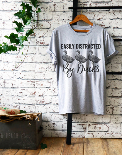 Easily Distracted By Ducks Unisex Shirt - Duck Shirt, Duck Gift, Farmer Shirt, Farmer Gift, Duck Hunting, Rubber Duck, Duck Lover Gift